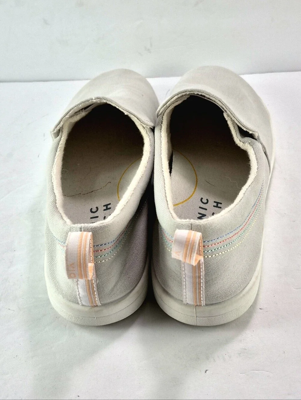 Vionic Beach Marshall Canvas Laceless Slip-On Sneaker Vapor Gray 8.5 Orthotic.